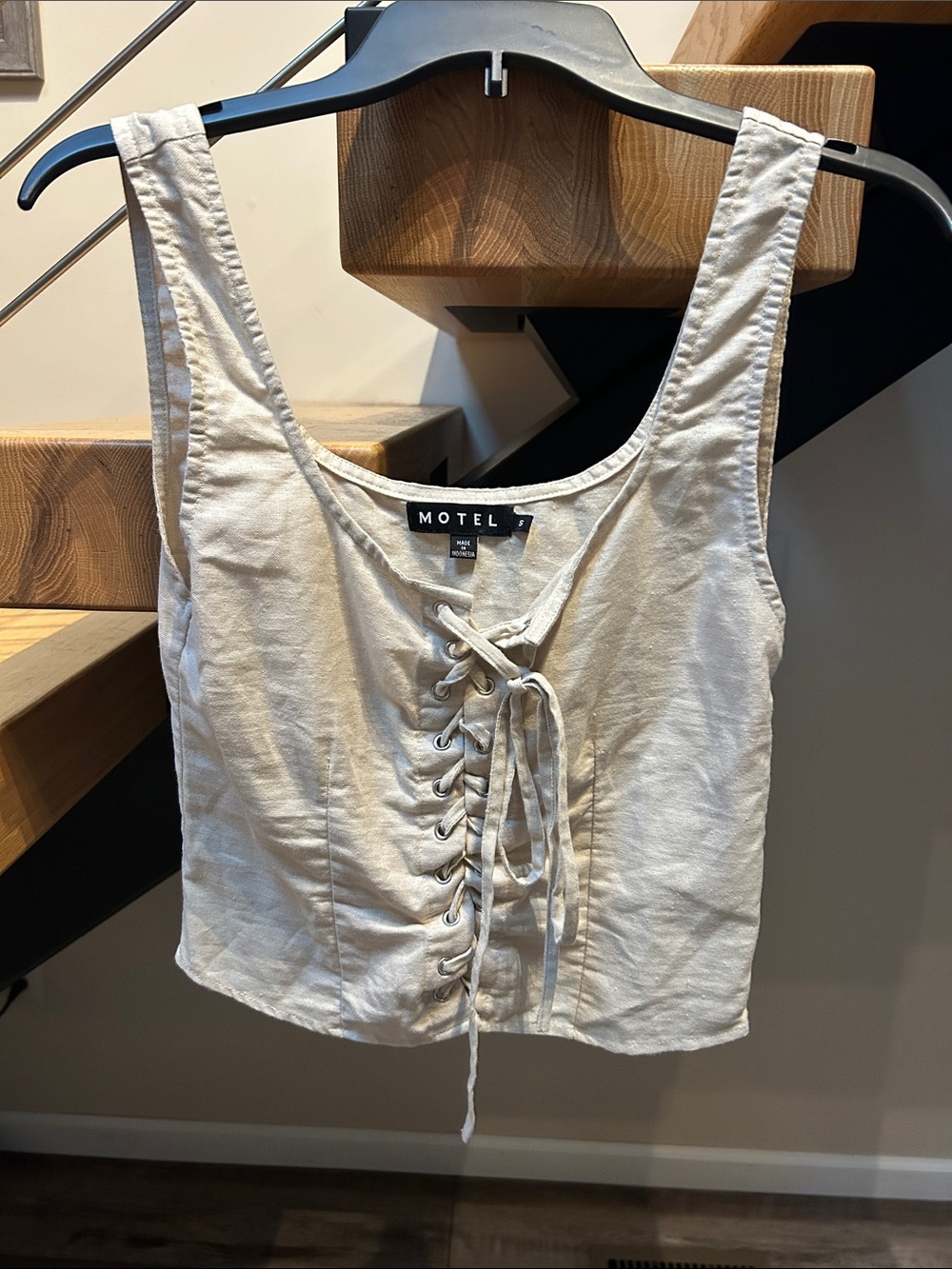 Motel Rocks Stone Lace-Up Crop Top